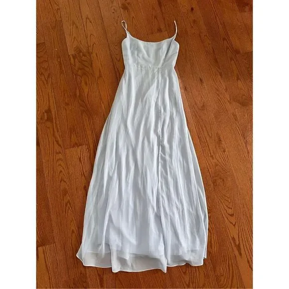 Ice blue birds grey bridesmaid dress - Picture 2 of 5